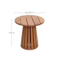 LuxenHome Outdoor Side Table, 17'' Natural Solid Wood Round Accent End Table, Modern Coffee Porch Tables For Indoor Outdoor, Plant Stand Brown -LuxenHome GUEST b5f8cec2 2ed2 4872 b24f b28a677b57ff