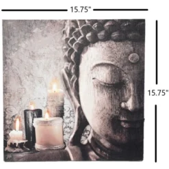 LuxenHome Zen Buddha And Candles Lighted Canvas Print -LuxenHome GUEST b6cef3cf 10c1 41a7 b4d9 99048329945b