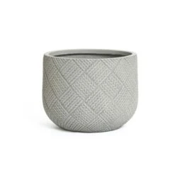 LuxenHome Gray Glen Pattern MgO Round Planter, Indoor And Outdoor 17 LuxenHome Gray Glen Pattern MgO Round Planter, Indoor And Outdoor -LuxenHome GUEST b7265538 78fd 4ace 92ee edb33e422d31