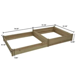 LuxenHome All Wood Two Sections Outdoor Raised Garden Bed Brown -LuxenHome GUEST b77765f6 0ff2 4c9d 8509 4b0ab59f699a