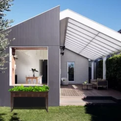 LuxenHome 50" W Brown Metal Rectangular Raised Garden Planter -LuxenHome GUEST b777ad79 1d0b 4d96 89d8 aa50aa841de2