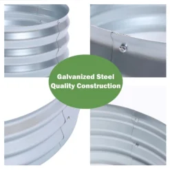 LuxenHome 2ft Round Galvanized Metal Raised Garden Bed Planter -LuxenHome GUEST b827b7de 5287 4912 9366 9867f0757d23