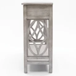 LuxenHome Gray Wood 2-Drawer 1-Shelf Console And Entryway Table -LuxenHome GUEST b84a0a6c 9129 4196 bca7 e4f6cc6406b0