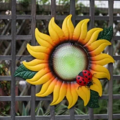 LuxenHome Sunflower Metal And Glass Outdoor Wall Decor 17 LuxenHome Sunflower Metal And Glass Outdoor Wall Decor -LuxenHome GUEST b858b22b 5f1a 4d63 ad3f b783538268e6