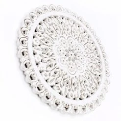 LuxenHome White Wood Flower 23.86" Round Wall Decor Home Decor Interior Design 17 LuxenHome White Wood Flower 23.86" Round Wall Decor Home Decor Interior Design -LuxenHome GUEST b9b2910a 2314 474d be94 717b355a82f7