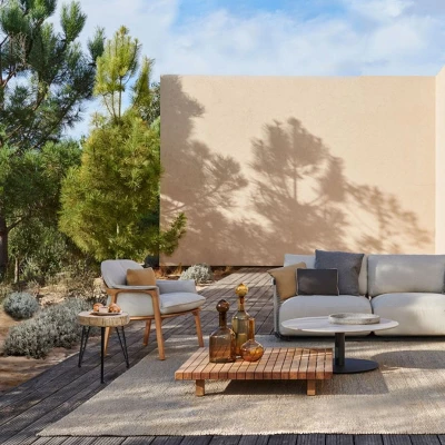 LuxenHome Natural Faux Wood Top With Black Metal Legs Side Table 4 LuxenHome Natural Faux Wood Top With Black Metal Legs Side Table - Image 4