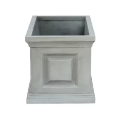 LuxenHome Gray MgO Rectangular Box Flower Pot Planter -LuxenHome GUEST bae30c1d 7ada 4af6 baf5 42b57eae2267