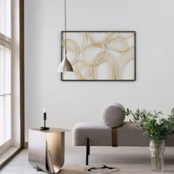 LuxenHome Gold And Black Metal Abstract Rectangular Wall Décor -LuxenHome GUEST bc81e905 390f 4d71 9606 847404b1e8f2