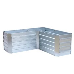 LuxenHome L-Shaped Galvanized Metal Raised Garden Bed -LuxenHome GUEST bd167352 10fa 4e58 9f84 076aad2e3946