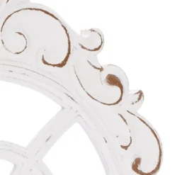 LuxenHome Distressed White Wood Vintage Arched Window Wall Home Decor -LuxenHome GUEST bd999b13 e425 42c3 b922 7f2259fc01ba