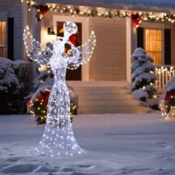 LuxenHome 5Ft Angel Playing Trumpet Outdoor Holiday Decoration With Lights White 14 LuxenHome 5Ft Angel Playing Trumpet Outdoor Holiday Decoration With Lights White -LuxenHome GUEST be6ddec9 5f3f 421c 8e1a 7e452fb535d5