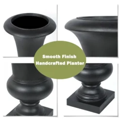 LuxenHome 22.75" H Slim MgO Urn Planter Black -LuxenHome GUEST beaa6fd5 265a 48f4 b0c6 267c165be230