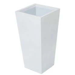LuxenHome Square Tapered 18.5" H House Planters, Indoor & Outdoor White -LuxenHome GUEST bf4d24d8 4740 4cfa 993a 7a8f90bb9291