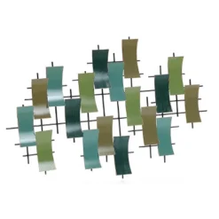 LuxenHome Multi-Color Metal Abstract Geometric Wall Decor -LuxenHome GUEST c01288f2 2bbd 44f7 8b83 f3ca534ad0b3