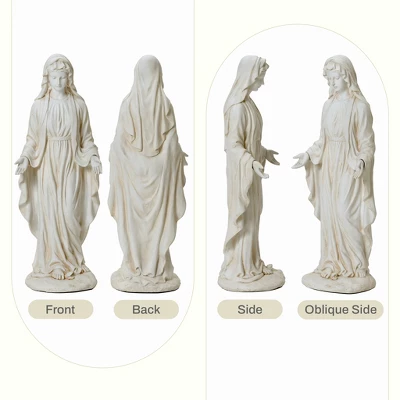LuxenHome 30.5" LuxenHome Virgin Mary Statue, 30.5'' Ivory Religious Blessed Mother Indoor Outdoor Garden Sculptures Off-White 6 LuxenHome 30.5" LuxenHome Virgin Mary Statue, 30.5'' Ivory Religious Blessed Mother Indoor Outdoor Garden Sculptures Off-White - Image 6