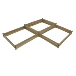 LuxenHome Wood Three Section L-Shaped Raised Garden Bed Brown -LuxenHome GUEST c111d85e ae4a 4e89 b100 148a22e281ae