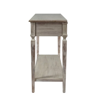 LuxenHome Whitewashed Wood 3-Drawer 1-Shelf Console And Entry Table 2 LuxenHome Whitewashed Wood 3-Drawer 1-Shelf Console And Entry Table - Image 2