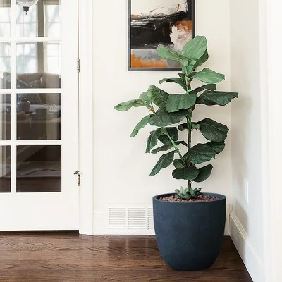 LuxenHome Round Tapered 17.2" H Flower Pot Planter Gray 2 LuxenHome Round Tapered 17.2" H Flower Pot Planter Gray - Image 2