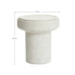 LuxenHome Off White MgO Round 18.5-Inch Tall Side Table, Indoor And Outdoor Off-White 12 LuxenHome Off White MgO Round 18.5-Inch Tall Side Table, Indoor And Outdoor Off-White -LuxenHome GUEST c20969aa ba11 4472 94e3 52fc49221d84