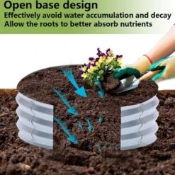 LuxenHome 3ft Round Galvanized Metal Raised Garden Bed Planter -LuxenHome GUEST c2375814 b108 4c51 825c 74fe16090b53