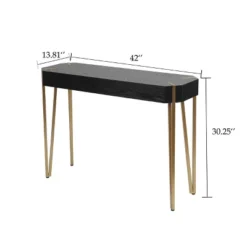 LuxenHome Black Wood And Gold Metal Console And Entry Table -LuxenHome GUEST c3509e1e ba01 475b 8f2e 6ec38c4971d3