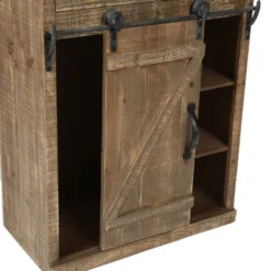 LuxenHome Rustic Wood Sliding Barn Door Storage Cabinet. -LuxenHome GUEST c3a20bfb b375 4139 9192 4a1ca4d9b693