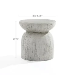 LuxenHome Outdoor Side Table, 16" Concrete End Tables For Patio,Off White And Gray Weathered Round Table,Accent Table For Indoor Outdoor Off-White 13 LuxenHome Outdoor Side Table, 16" Concrete End Tables For Patio,Off White And Gray Weathered Round Table,Accent Table For Indoor Outdoor Off-White -LuxenHome GUEST c42abcbd a2d5 42e3 811f 29733b26bcae