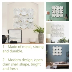 LuxenHome White And Gold Metal Abstract Seashell Wall Decor -LuxenHome GUEST c4b3e741 0dfa 45ce 9303 9c5b9453fdc8