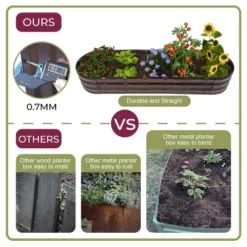 LuxenHome 5.5-Ft Oval Brown Metal Raised Garden Bed Planter -LuxenHome GUEST c59e4f36 8b79 425d bb47 e18ca9c1bdf1