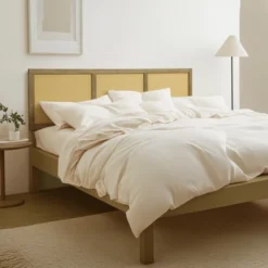 LuxenHome Natural Finish Rubberwood With Rattan Panels Headboard, Queen Brown 13 LuxenHome Natural Finish Rubberwood With Rattan Panels Headboard, Queen Brown -LuxenHome GUEST c629baf8 613e 4792 b092 d94d79734038