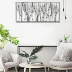 LuxenHome Black Abstract Trees Rectangular Metal Wall Decor 12 LuxenHome Black Abstract Trees Rectangular Metal Wall Decor -LuxenHome GUEST c62e6fa7 97d9 4767 b7e7 489b26762bb4