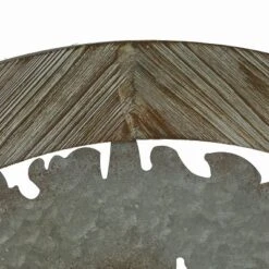 LuxenHome Metal Tree Of Life With Roots Wall Decor With Round Wood Frame -LuxenHome GUEST c6ff1f13 976b 483a a57b e20744bf1d8d