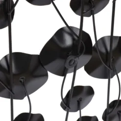 LuxenHome Black With Gold Flowers Abstract Metal Wall Art -LuxenHome GUEST c76ee793 f900 4b44 a849 ef0d82a1d25c