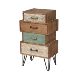 LuxenHome 4-Drawer 33" H X 18.9" W Wood Accent Chest. 19 LuxenHome 4-Drawer 33" H X 18.9" W Wood Accent Chest. -LuxenHome GUEST c81502a0 e44a 42a2 b712 4c6622effbf1