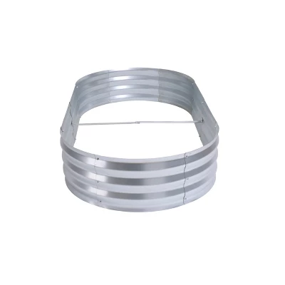 LuxenHome 6ft X 3ft Oval Galvanized Steel Raised Garden Bed Planter 4 LuxenHome 6ft X 3ft Oval Galvanized Steel Raised Garden Bed Planter - Image 4