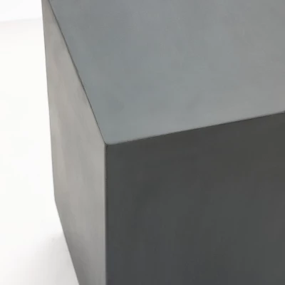 LuxenHome Gray Cement Indoor Outdoor Square Side Table 4 LuxenHome Gray Cement Indoor Outdoor Square Side Table - Image 4