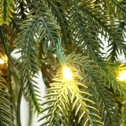 LuxenHome 7.5Ft Pre-Lit Slim Artificial Cedar Christmas Tree With Metal Stand Green -LuxenHome GUEST c9cd1cac 73c2 45b2 9e8a 3b64283200e9