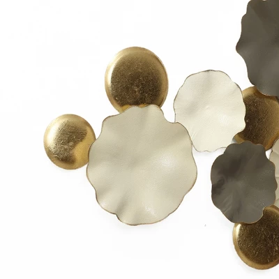 LuxenHome Modern Multi-Color Abstract Metal Wall Art, 45.7" W Contemporary Home Decor Off-White 9 LuxenHome Modern Multi-Color Abstract Metal Wall Art, 45.7" W Contemporary Home Decor Off-White - Image 9