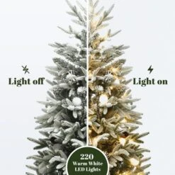 LuxenHome 3-Piece Pre-Lit Snowy Branches Artificial Christmas Tree Set With Metal Base Green -LuxenHome GUEST cad87b54 7cce 4140 95db 18b0850fc8b6