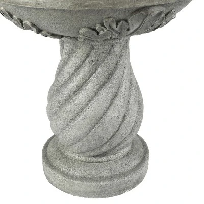 LuxenHome Gray Resin Cherub Birdbath Outdoor Fountain 7 LuxenHome Gray Resin Cherub Birdbath Outdoor Fountain - Image 7