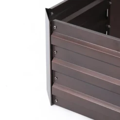 LuxenHome Brown Metal 32" X 20.2" Rectangular Garden Bed -LuxenHome GUEST cc4e8621 5569 4c8b 956c 7ab270e682b9