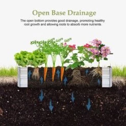 LuxenHome 6Ft X 3Ft Rectangular Galvanized Steel Raised Garden Bed Planter -LuxenHome GUEST cc5f9d62 caf0 4175 a13b 0e4b9631fd0b