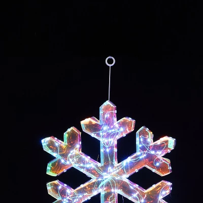 LuxenHome 3-Piece Snowflake Holiday Decoration Set With Battery-Operated Lights Clear 6 LuxenHome 3-Piece Snowflake Holiday Decoration Set With Battery-Operated Lights Clear - Image 6