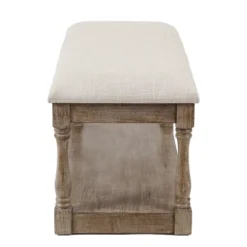 LuxenHome Upholstered Beige Linen Entryway And Bedroom Bench. 18 LuxenHome Upholstered Beige Linen Entryway And Bedroom Bench. -LuxenHome GUEST cd4e6f9d c86e 47d7 bb71 4a70a7b3d437