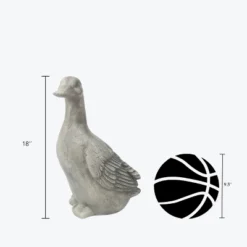 LuxenHome 18" Gray MgO Duck Garden Statue -LuxenHome GUEST cda68807 38d1 4362 ad6c 34653e6c6594