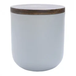 LuxenHome Gray And Brown MgO Round Side Table -LuxenHome GUEST cf5df13f 1015 4c77 9006 2f5d66951e8e