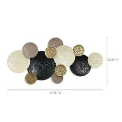 LuxenHome Multi-Color Coastal Abstract 47.25-Inch Wide Metal Wall Decor Brown -LuxenHome GUEST cfbb9649 5552 4935 9598 f500b0104ab8