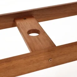 LuxenHome Carmel Solid Wood Extendable Outdoor Dining Table Brown -LuxenHome GUEST d01774a9 fd1c 40f2 9cc4 08bd45e2a4e7