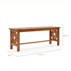 LuxenHome Carmel Solid Wood Outdoor Backless Dining Bench 18 LuxenHome Carmel Solid Wood Outdoor Backless Dining Bench -LuxenHome GUEST d09907e6 547b 4b41 bf37 d88614e7a176