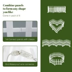 LuxenHome 8-Piece Light Show Fence Design Outdoor Holiday Decoration White 19 LuxenHome 8-Piece Light Show Fence Design Outdoor Holiday Decoration White -LuxenHome GUEST d1a56ba3 c2f3 4fa0 95f4 e5f0774b0707